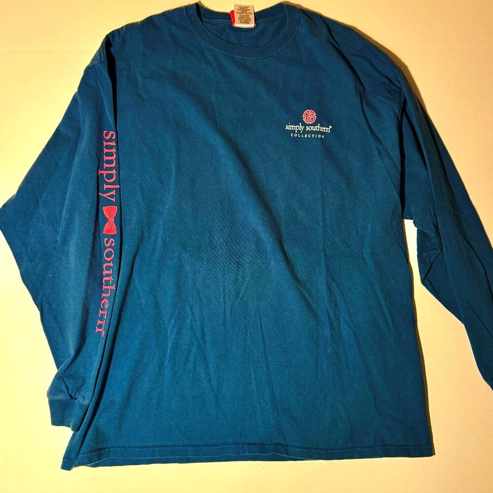 Simply Southern Long Sleeve Tee Sisters Cats Cactus Graphic XXL